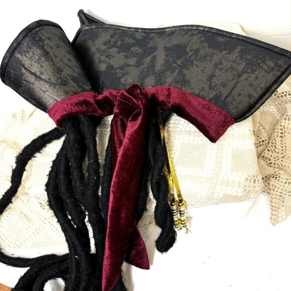 Rubies Pirate Hat with Dreds and Beads - Picture 5 of 13